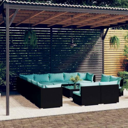 LPERTGFHU 14 Piece Patio Lounge Set, Modular PE Rattan Garden Furniture