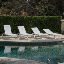 Noble House Myers Outdoor Aluminum Chaise Lounge Set of 4 White
