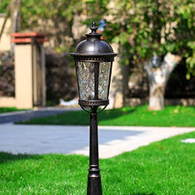 PeiyuLight Modern Outdoor Aluminum and Glass Light Pole - Waterproof Decorative Lamp for Garden, Deck, and Patio (Black)
