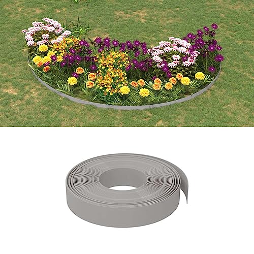 XIYYANUS Lawn/Garden Edging Borders, Garden 5PC Sizes Flower Beds(Grey,50x0.1m)