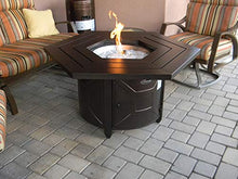 Hiland F-HEX-FPT Fire Pit Propane Heater w/Glass, Hexagon, Hammered Bronze