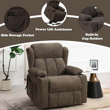 Acme Lusio Power Motion Recliner w/Lift & Cup Holder in Brown Linen