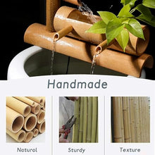 GenSDH Handmade Bamboo Fountain, Zen Water Feature with Drinking Spout, Outdoor Garden Water Sprinkler, Feng Shui Ornament with Pump, for Bird Bath, Patio, Balcony, Lawn, Pond,31.5in