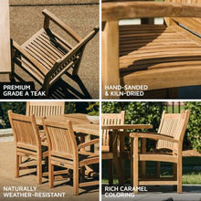 Ash & Ember Savannah Grade A Teak Square Back Arm Chair, Gently Curved Seat and Back, Indoor Outdoor Lounge Chair, Chairs for Patio Furniture Set, Weather-Resistant Outdoor Furniture