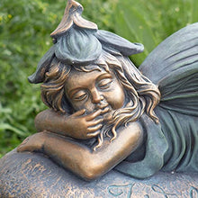 Zaer Ltd. Large Magnesium Fairy Statues for Outdoor Use (Lying Fairy Fern)
