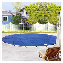 Winter Round Pool Safety Cover 33ft/30ft/28ft/26ft/24ft/20ft/15ft/12ft/10ft/8ft, Wooden Deck/Concrete Floor Mounted, Large Heavy Duty Blue Mesh Pool Cover for In-Ground Swimming Pools ( Size : 24ft/7.