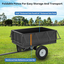 Garvee GarveeTech Heavy Duty 750 LBS Utility Trailer – 17 Cu Ft ATV Dump Trailer with Removable Sides, Pneumatic Tires & Quick-Dump Pull-Behind Yard Cart for Tractors, UTV, Lawn Mowers