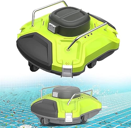 KANGJIEM Robotic Pool Cleaner Fully Automatic Swimming Pool Cleaning Robot Wireless Intelligent Cleaning Underwater Cleaning Suction Device Rechargeable, Automatic Planning Route Deep Cleaning
