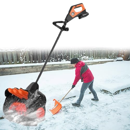 GESAIDES Cordless Snow Shovel, 21V | 41cm | 2-Ah Cordless Snow Blower, Battery Snow Blower with Adjustable Front Handle (2 Battery & Quick Charger Included)