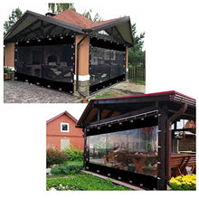 AMEPOO Outdoor Curtains, Garden Waterproof Curtain, Outdoor Plastic Cover for Pergola Heavy-Duty Tarpaulin for Pergola, Porch, Gazebos(15' x 25')