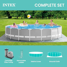 INTEX Prism Frame 18ft x 48in Round Above Ground Swimming Pool Set w/Pump