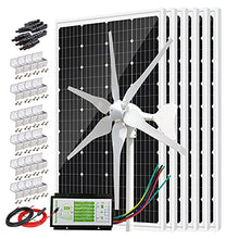 1120 Watts 24 Volt Solar Wind Power Kit: 1pc 400 Watt Wind Turbine Generator + 6pcs 120W Monocrystalline Solar Panels + Solar Wind Hybrid Controller + Z Brackets Mount