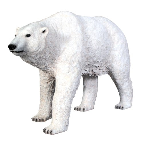 Design Toscano Polar Bear on the Prowl Outdoor Garden Animal Statue, 76 Inch, Resin, Full Color Finish