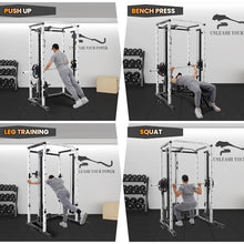 STMHOM Power Cage 1600 Lbs with Smithbar & LAT Pulldown White