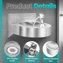 Wall Mounted Drinking Fountain, Stainless Steel Outdoor Water Station