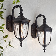 Bellagio 16 1/2" Black Vintage Outdoor Light Fixtures Set of 2