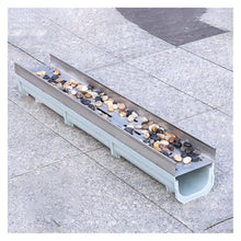 Stainless Steel Trench Drain Kit - Rectangular Linear Shower Drain with Grate for Indoor and Outdoor Use(100x11x20cm)