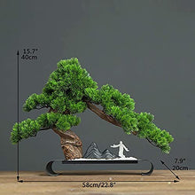 Bonsai Tree Chinese Simulation Bonsai Plant Welcome Pine Decoration Porch Living Room Hotel Office Decoration for Garden Decoration and Desktop Display (Green)