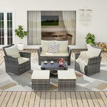 Patio Furniture Set with Small Outdoor Table, All-Weather Wicker, Breathable Polyester Cushions, Patio Bar Set w/ Sillas para Balcon, Sillas para Patio Exterior, Easy-to-Clean, Durable (Beige)