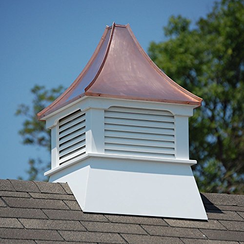 Accentua Olympia Cupola 24 in. Square 38 in. High White with Copper Roof