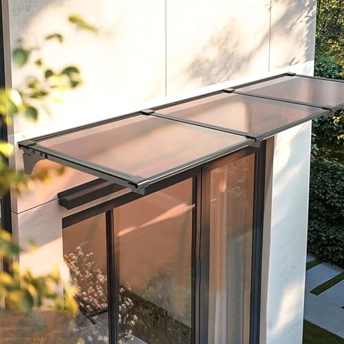 Metal Window Awning,Modern Front Door Canopy Outdoor Canopy,Uv Resistant Rain Snow Protection Outdoor Awning Sun Shade Shelter,Custom Size and Color,Easy Assemble (47"x102")