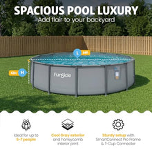 Funsicle Oasis 14' x 42" Round Above Ground Swimming Pool, Includes FiltraBoost 1200 GPH Filter Pump with AutoSkimmer, Ladder, Cover Ground Cloth, Type C Filter Cartridge & Repair Patch, Cool Gray