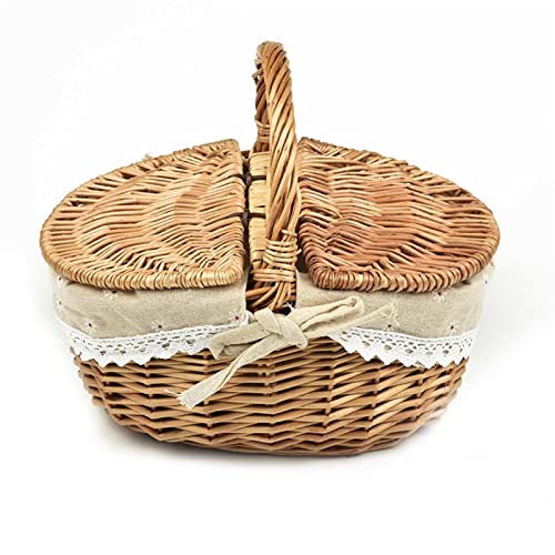 Storage Basket,Small Picnic Hand Woven English Sundries Portable Handle Camping Baking Shopping Organizer