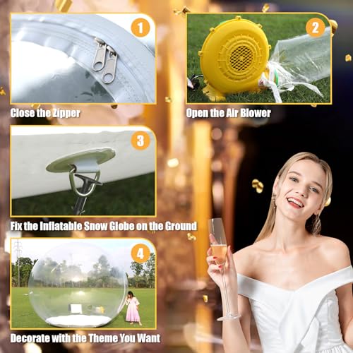 awesmflate 10FT Inflatable Snow Globe Bubble Tent Clear