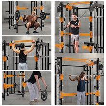 Fitvids Power Rack Home Gym with Pulley System Black