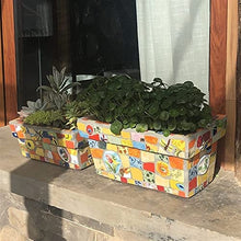 Mexico Mosaic Flower Pot Oversized Ceramics Plant Pot Balcony Terrace Plant Pot Bonsai Planter Vase Outdoor Decoration European Garden Plant Container
