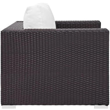 Home Square 2 Piece Rattan and Aluminum Outdoor Patio Chair Set - Espresso/White