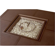 Oakland Living Square 42 in. x 42 in. Aluminum Propane Fire Pit Table with Glass Beads, Two Covers, Lid, 57,000 BTUs in Brown Finish