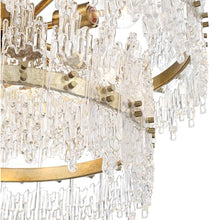 Elsa 23 1/2" Wide Brass with Textured Glass 7-Light Pendant Light Fixture