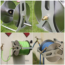 FKTHYO Garden Hose Reel Holders Outside Water Hose Reel Storage Stand Cart Wall-Mounted Stainless Steel Portable Garden Hose Cart for Garden Balcony Terrace