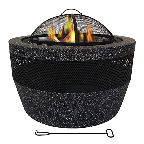 SLGGPJBU Fire Pit Wood-Burning fire Pit, Ultra-deep Metal Brazier, Barbecue Heating fire Pit, 27-inch Multi-Function Barbecue Fireplace