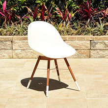 Amazonia Durham Square 9-Piece Patio Dining Set Durable Eucalyptus Wood White Chairs
