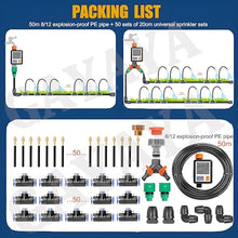 GAYAYAS Garden Irrigation Watering Systems Kit, 360° Bendable Drip Irrigation System, Adjustable Nozzle, Smart Sprinkler System, for Outdoor Plants,50M/164FT-Withtimer