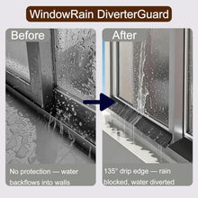 Windows Rubber Rain Diverter for Interior Exterior Tracks, Drip Edge for Sliding Windows, Cuttable Weatherproof Rain Guard