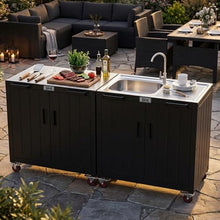 Feasto Modular Outdoor Kitchen Island with Stainless Steel Sink and Faucet