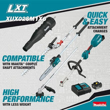 Makita XUX02SM1X6 18V LXT® Brushless Couple Shaft Power Head Kit w/String Trimmer, Pole Saw, Art. Hedge Trimmer & Blower Attachments (4.0Ah)