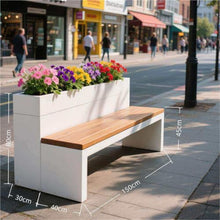 Flowerbox Planter Bench Combo Integrated Flower Trough Seat(Medium)