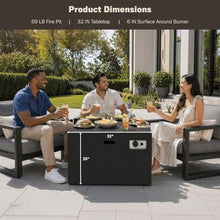 Kinger Home Kai 32-Inch Square Propane Fire Pit Table, Alloy Steel Outdoor Fire Pit with 50,000 BTUs, CSA-Certified, Includes a Burner lid, Lava Rocks and Weather Resistance Cover