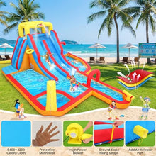 Inflatable Water Slide Adult, 19.2X14 Ft Waterslide Inflatable Water Bounce House for Backyard, Double Slide/Splash Pool/ 680W Blower/ 10 Accessories, Large Families Use Hold for 10 Kids Party Fun