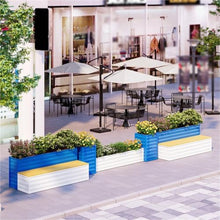 YUHUAWF Garden Bench Planter and Bench Combination Set Landscape Flower Box Planter Box with Bench