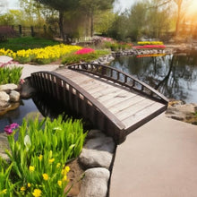 SamsGazebos Crescent Japanese Style Wood Garden Bridge 8 Brown