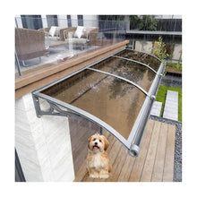 Outdoor Patio Awning Canopy UV Rain Protection Door Cover Polycarbonate Porch Awning with Gutter Weather Shelter 120x130cm
