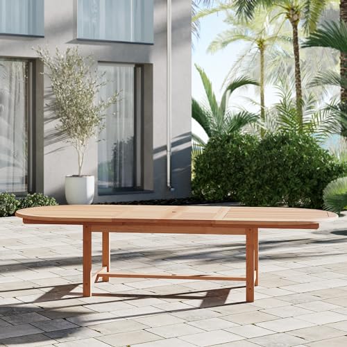 Brampton Certified Teak 9-Piece Outdoor Dining Table Set Brown