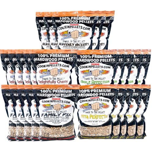 CookinPellets Natural Hardwood Grill Pellets, 5 Flavor Bundle, 25 3lb Bags