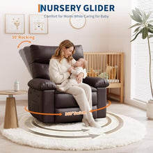 Garvee Leather Swivel Rocker Recliner Chair with Heat & Massage