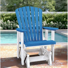American Furniture Classics OS Home and Office Model 515BW Fan Back Glider Made in the USA- Blue, White